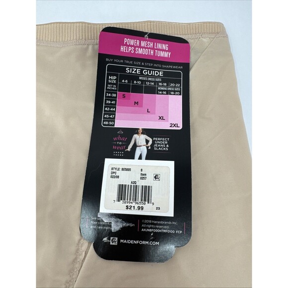 NEW Maidenform Self Expressions Thigh Slimmer Size Small Firm Shapes Nude Beige - Picture 3 of 4